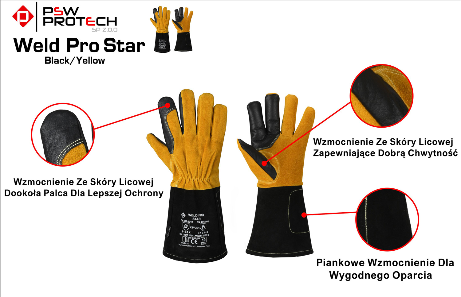 PSW WELD PRO STAR Rękawice Spawalnicze TIG