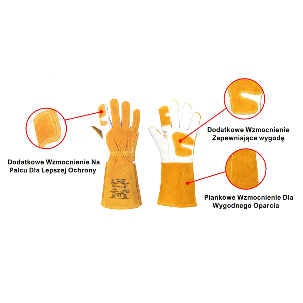 PSW WELD PRO YELLOW  Rękawice Spawalnicze TIG